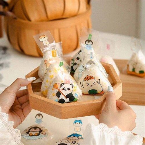 100PCS Cartoon Triangle Rice Ball Packing Bag Seaweed Sushi