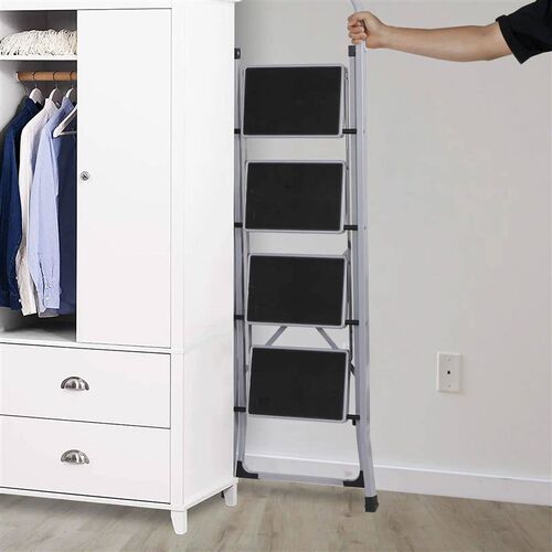 4 Step Ladder Foldable Stool Ladder Non-Slip Steel platform