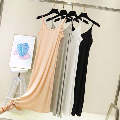 Sling dress, figure-flattering bottom dress, female v-neck m