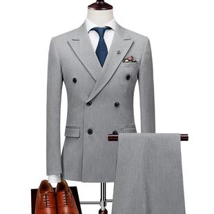 Mens Double Breasted Suits Terno Masculino Slim Fit Mens Fo