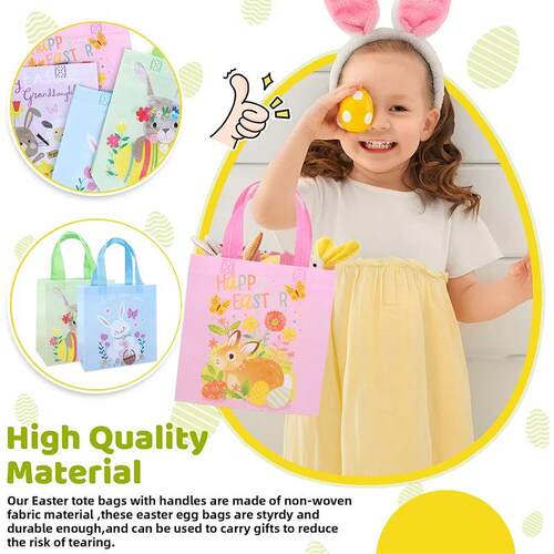 4/8Pcs Easter Gift Bags Cute Rabbit Eggs Candy Gift Packagin