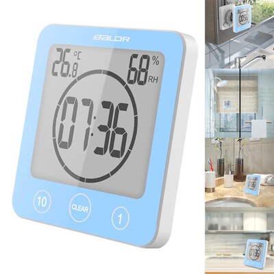 LCD Bathroom Wall Clock Shower Clocks Timer Digital Waterpro