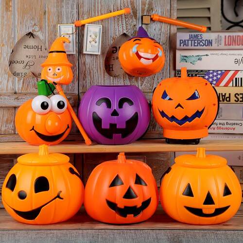 Halloween jack o  lantern light pumpkin bucket Childrens h