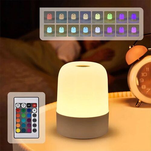Touch Lamp for Bedroom, Table Lamps Rechargeable Remote Cont