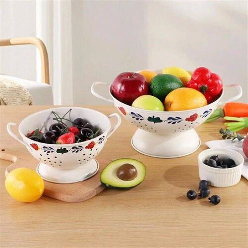 Fruit Bowl Fruit Plate Footed Bowl with 2 Handles Pedestal