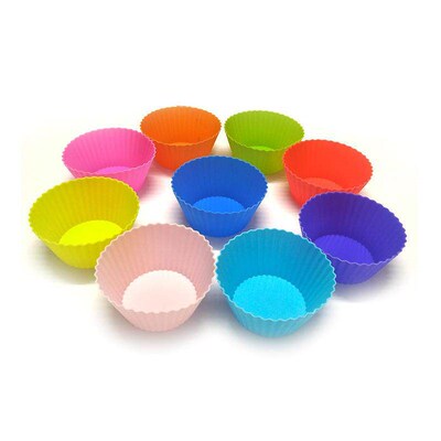 12pcs Silicone Cake Baking Molds Cupcake Molder Round Muffin