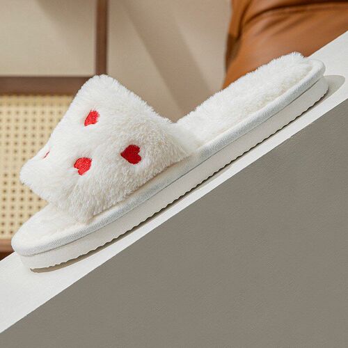 Fall Winter Cotton Slippers Oneword Small Love Heart Home In