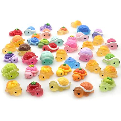 50/30PCS Cute Mini Ocean Resin Turtle Animals Tiny Sea