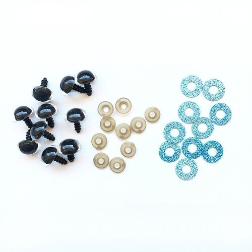 20pcs 3D Glitter Plush Plastic Safety Eyes For Toy Amigurumi