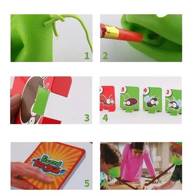 Frog Lizard Mask Wagging Tongue Lick Cards Board Games for C