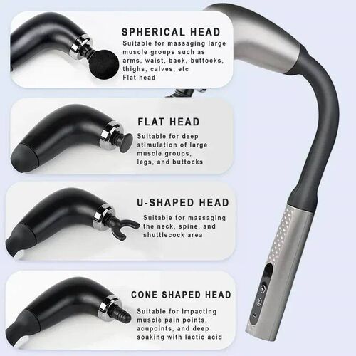 Long-Handle Portable Fascia Gun Handheld Deep Tissue Massage