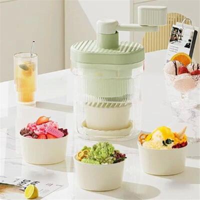 Creative Manual Small Shaved Ice Machine Green Removable