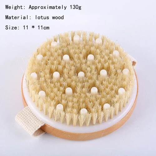2 in 1 Dry Skin Body Massage Brush Natural Bristle Dead Skin