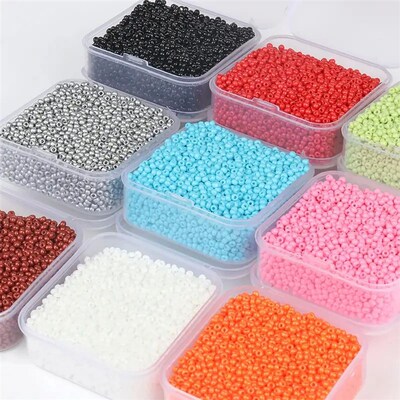 4000pcs 2mm Boxed Czech Glass Seed Beads Small Loose Waist B
