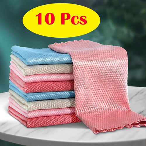 5/10 Pcs Anti-Grease Fish Scale Wipe Efficient Kitchen Micro