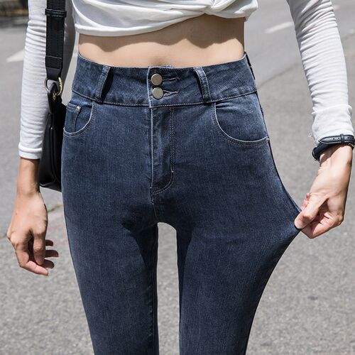 Jeans For Women High Waist Skinny Elasticity Mom Double Butt