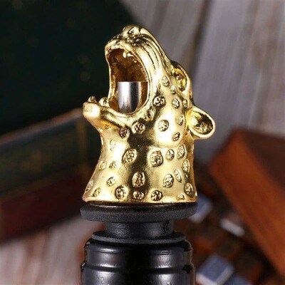 Bottle Stopper Pourer Corks Caps Modeling Leopard Head
