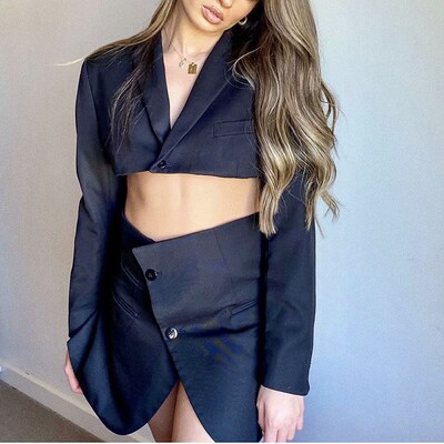 XEASY Women Blazer Clothing Two Piece Set Women Suits With S