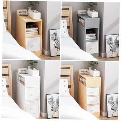 Mini Bedside Table Ultra Narrow Rounded Corner Locker