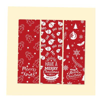 30-90Pcs 90*30MM Merry Christmas Rectangle Santa Claus Gift