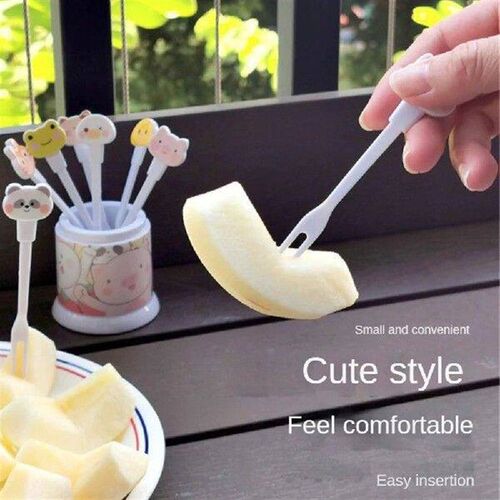 8Pcs/Set Animal Fruit Fork With Box Food Grade Plastic Mini