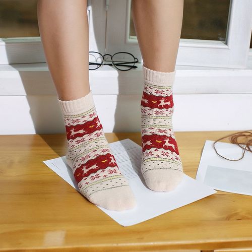 Winter Women Men Socks Christmas Gift Sock Cute Wool 3D Ladi