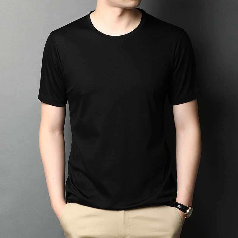 80 Liquid Ammonia Double-sided Mercerized Cotton Short-sleev
