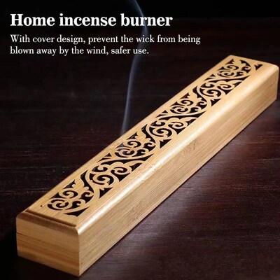 Natural Bamboo Incense Burner With Laying Plate Aromatherapy