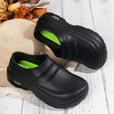 Womens Thick-Soled Kitchen Slippers, Oil-Proof, Waterproof,