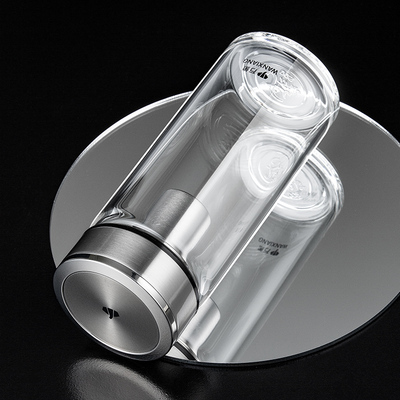 万象单层玻璃杯大容量不锈钢杯盖杯子圆形水杯泡茶杯新品U8