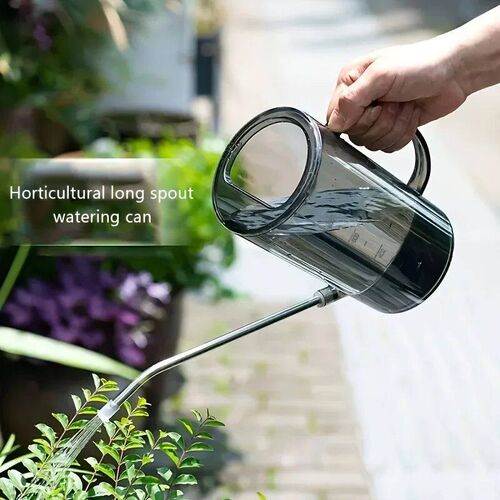 1pc Stainless Steel Watering Can, Long Spout with Measure Ma