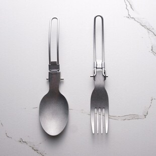 travel foldable steel spoon fork and utensils Stainless