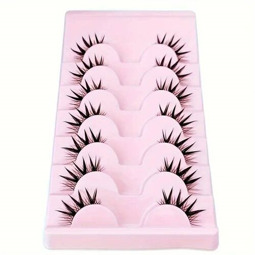 7 Pairs Half Eye Lashes With Transparent Stem Natural Long 3