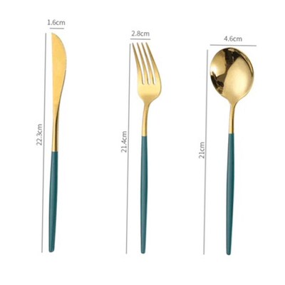 Nordic stainless steel steak knife, fork and spoon set