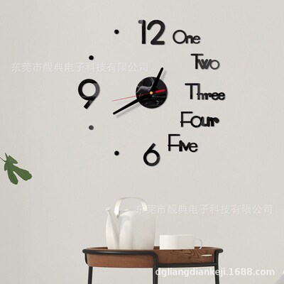 Home Living Room Mute Creative Clock 3d Acrylic Quartz