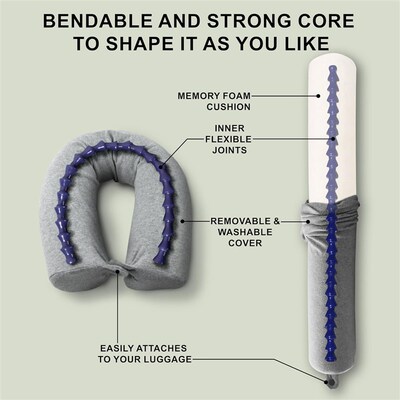 Twist Memory Foam Travel Neck Pillow for Airplanes Sleeping