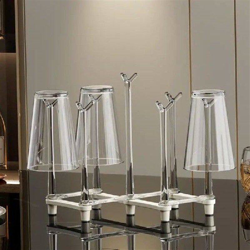 Cup Drying Rack Drinking Glass Drainer Stand Countertop & - 实物图