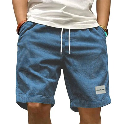 Vintage Cargo Shorts Mens Summer rendy Retro Corduroy Short