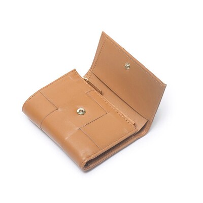 Sheepskin Small Wallet Womens Short Tri-fold Wallet Genuine