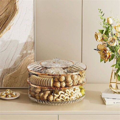 Round Shape Fruit Tray Rotatable Stackable Fruit Dispensing