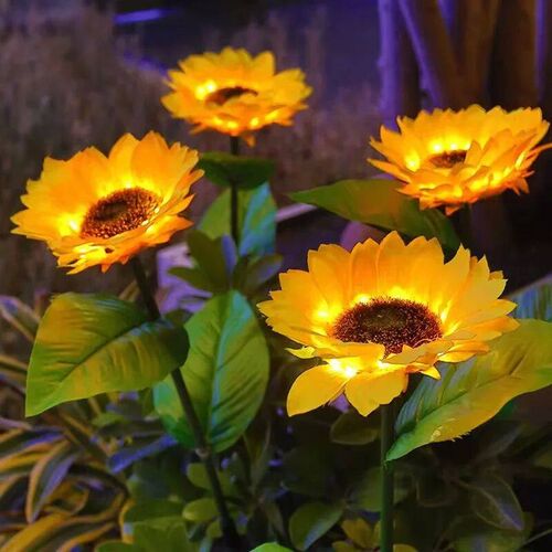 Outdoor Solar Simulation Sunflower Light 1/3 Heads Waterproo