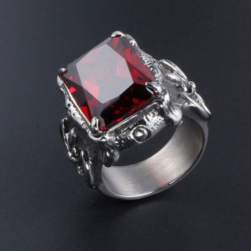 Mens ring ring titanium steel casting overlord retro Ruby i