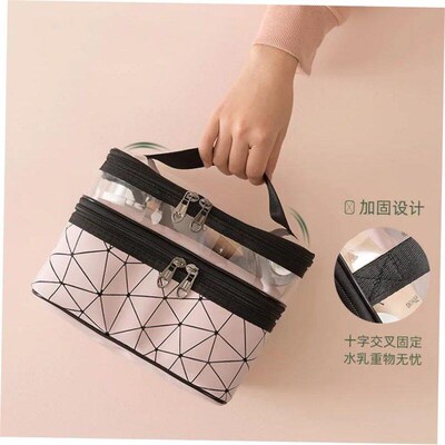 Double portable large capacity makeup bag version Ringer tra