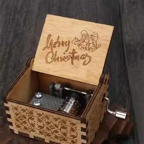 Wooden music box Merry Christmas gift八音盒圣诞快乐礼物