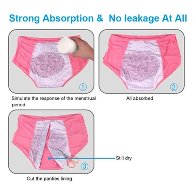 3 PCS Menstrual Period Panties Women Leak Proof Cotton Incon
