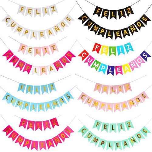 Happy Birthday Spanish Fish Tail Banner Feliz Cumpleanos Spa