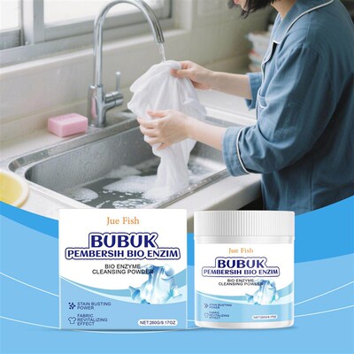 JUE FISH Laundry Detergent Powder - Quick Stain Removal, Col