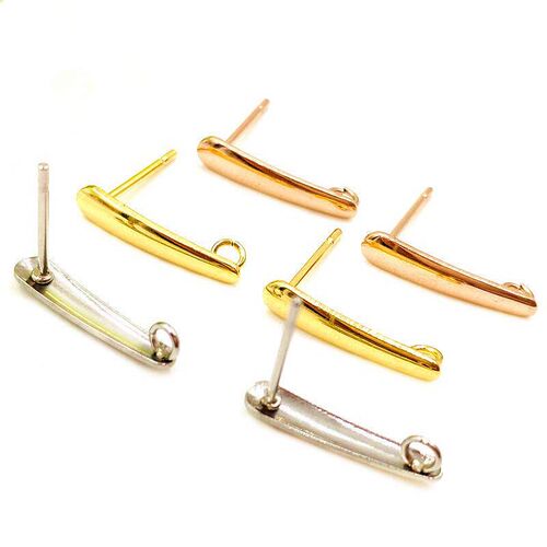 20pcs Stainless Steel Earring Geometry Base Rectangular Hang