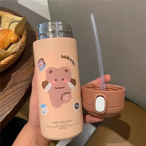 380ML Stainless Steel Vacuum Flask Cute Cartoon Thermal Boun