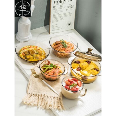 Transparent glass  bowl large instant noodle bowl home